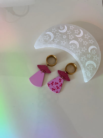 Pink UFO Dangle Plugs