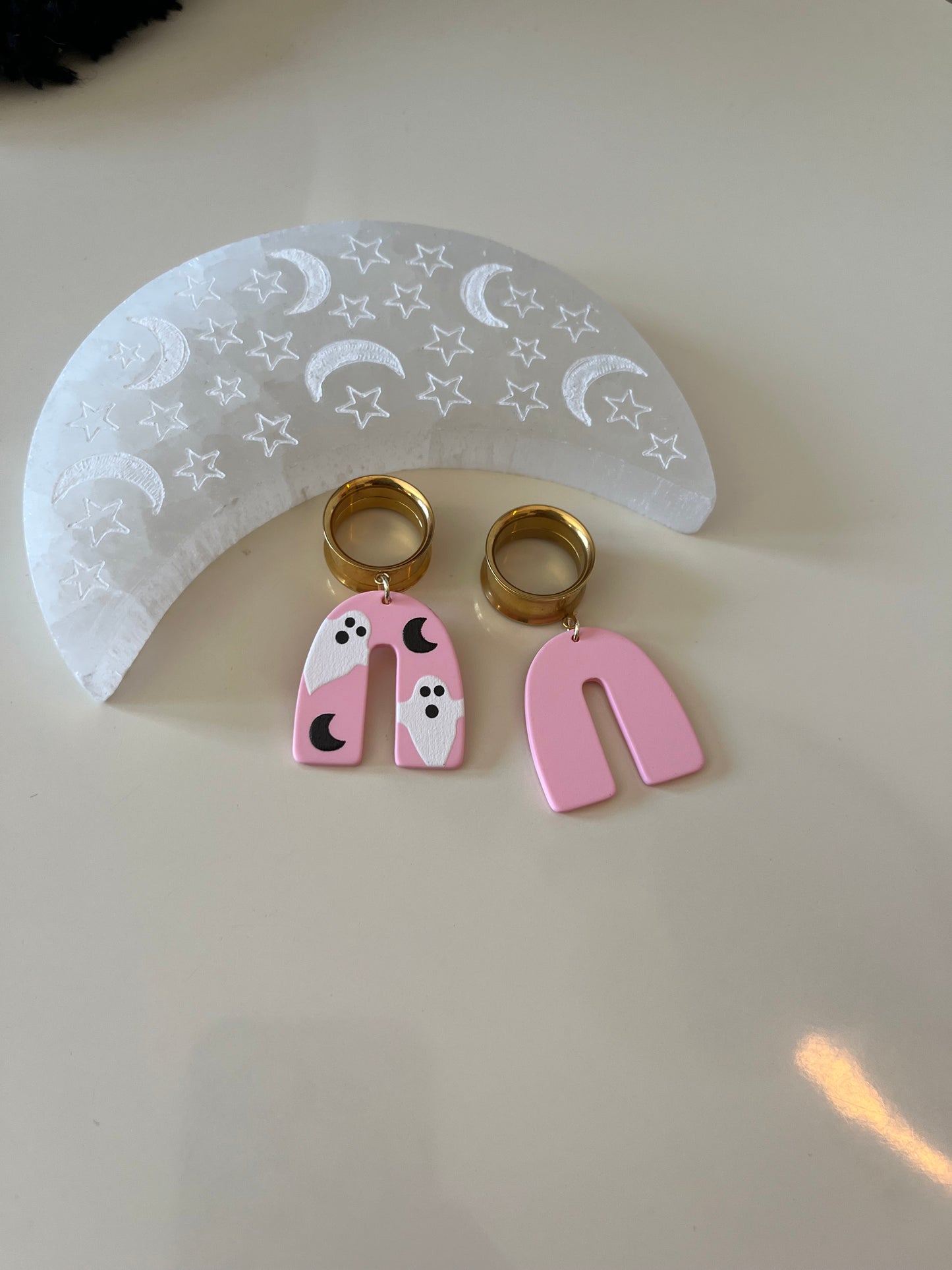 Pink Ghost Dangle Plugs