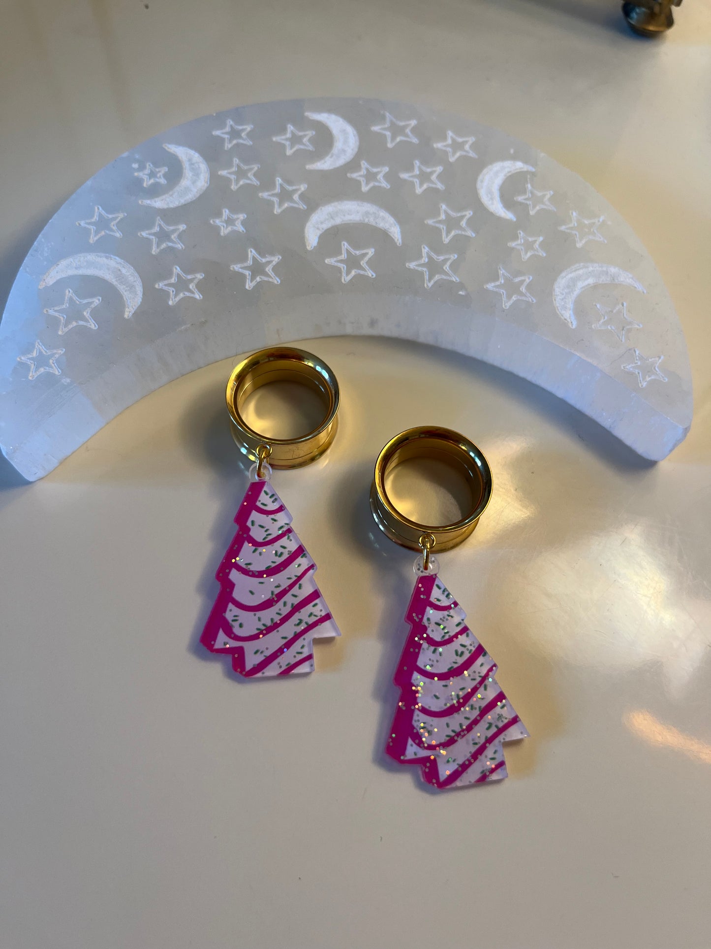 Pink Tree Dangle Plugs