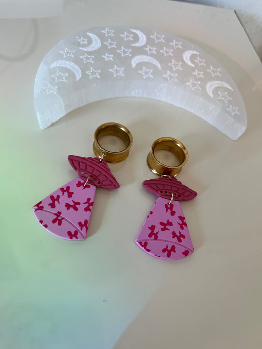 Pink UFO Dangle Plugs