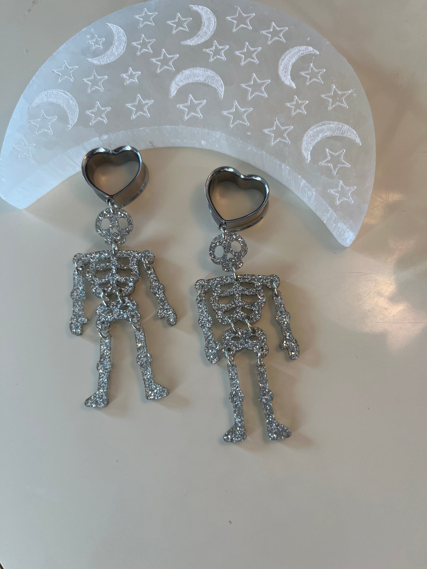 Glitter Skeleton Dangle Plugs