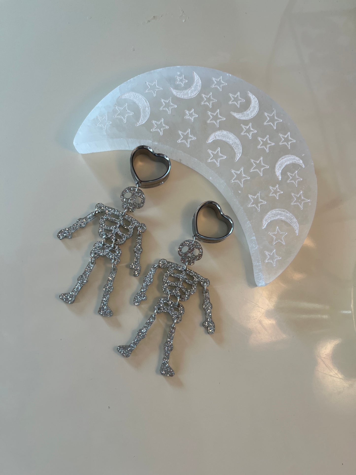 Glitter Skeleton Dangle Plugs