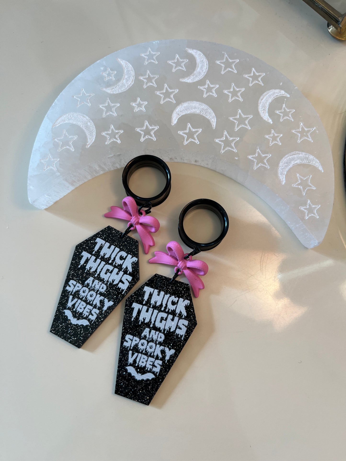 Spooky Vibes Coffin Dangle Plugs