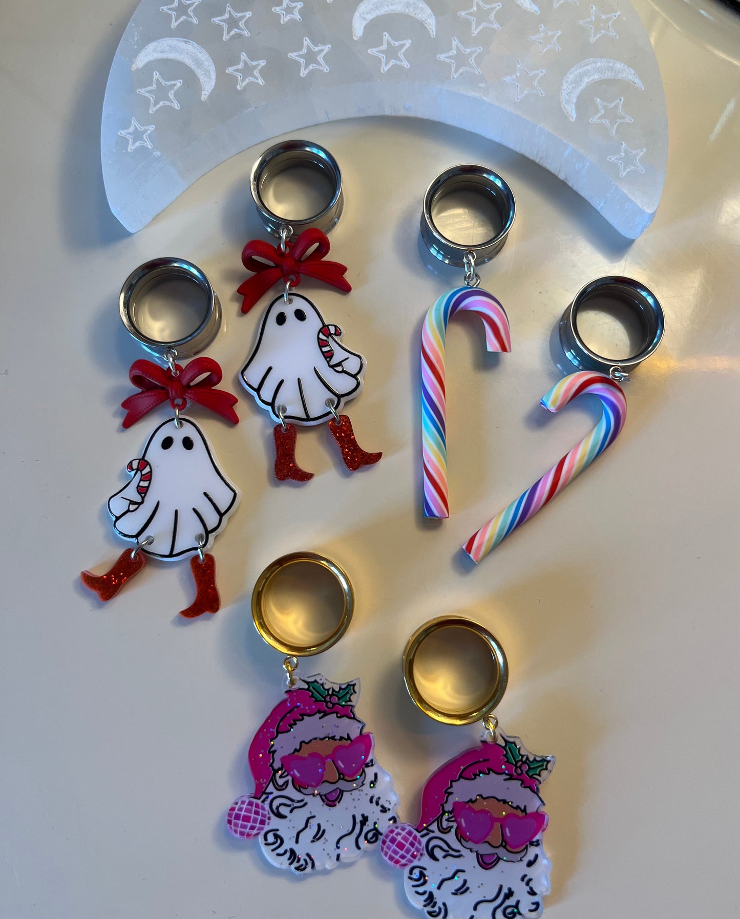 Rainbow Candy Cane Dangle Plugs