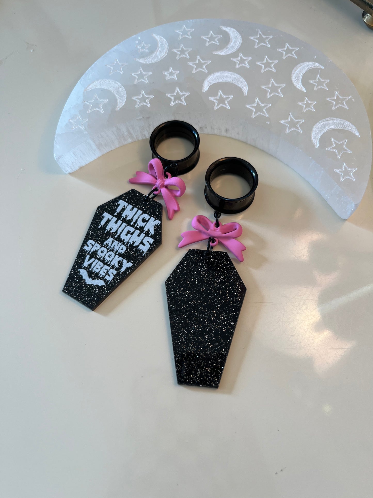 Spooky Vibes Coffin Dangle Plugs