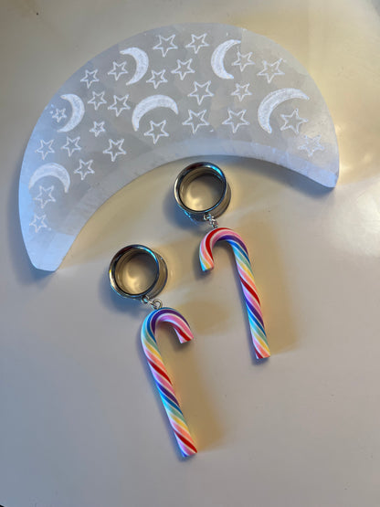 Rainbow Candy Cane Dangle Plugs