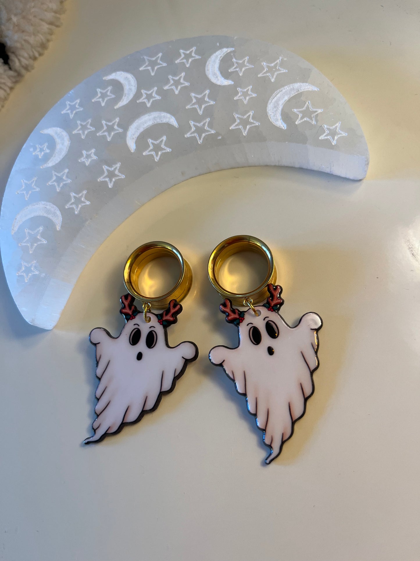 Reindeer Ghost Dangle Plugs