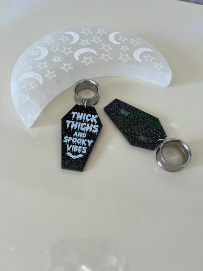 Thick Thighs & Spooky Vibes Dangle Plugs